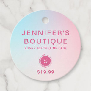 Kleding Labels Klein Bedrijf Pastelroze Blauw
