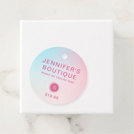 Kleding Labels Klein Bedrijf Pastelroze Blauw (In situ)