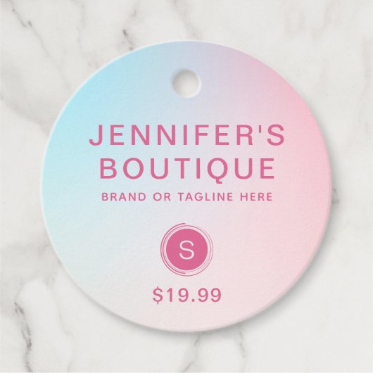 Kleding Labels Klein Bedrijf Pastelroze Blauw (Voorkant)