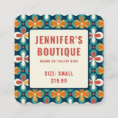 Kleding Labels Klein Bedrijf Retro Bloemen Patroon (Voorkant)