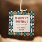 Kleding Labels Klein Bedrijf Retro Bloemen Patroon