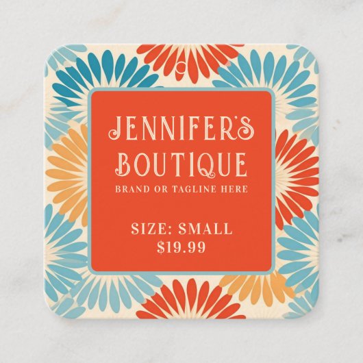 Kleding Labels Klein bedrijf Retro Groovy Floral (Voorkant)