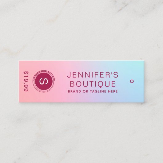 Kleding Labels Klein Bedrijf Roze Blauw Ombre (Voorkant)