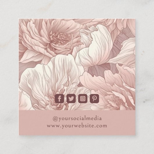 Kleding Labels Klein Bedrijf Stoffig Roze Bloemen (Achterkant)