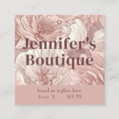 Kleding Labels Klein Bedrijf Stoffig Roze Bloemen (Voorkant)