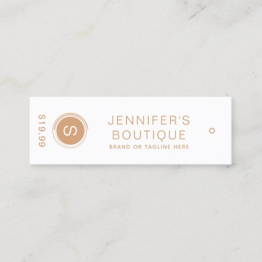 Kleding Labels Klein Bedrijf Tan Prijs Labels (Voorkant)