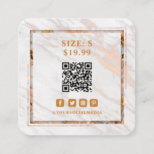 Kleding Labels Klein bedrijf Wit Goud Marmer (Achterkant)