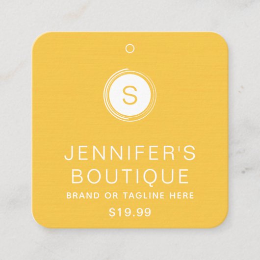 Kleding Labels Klein-bedrijfs-geel-wit (Voorkant)