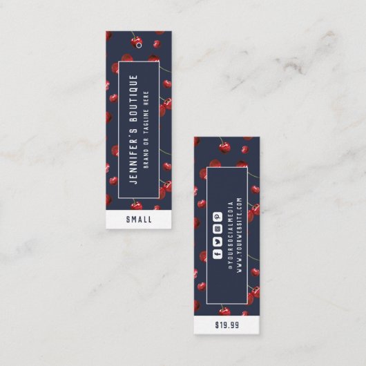Kleding Labels Klein-business Cherry Price Label (Voorkant / Achterkant)