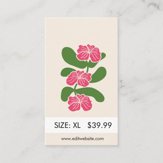 Kleding Labels Klein Visitekaartje Informatiekaartje (Voorkant)