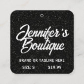 Kleding Labels Klein-zwart-wit glitter (Voorkant)