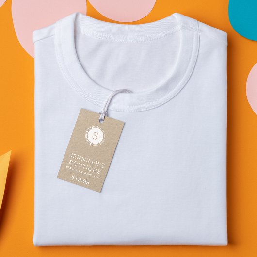 Kleding Labels Kleine Bedrijf Kraft Wit