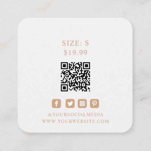 Kleding Labels Kleine Bedrijf Marmeren Gouden Bloe (Achterkant)