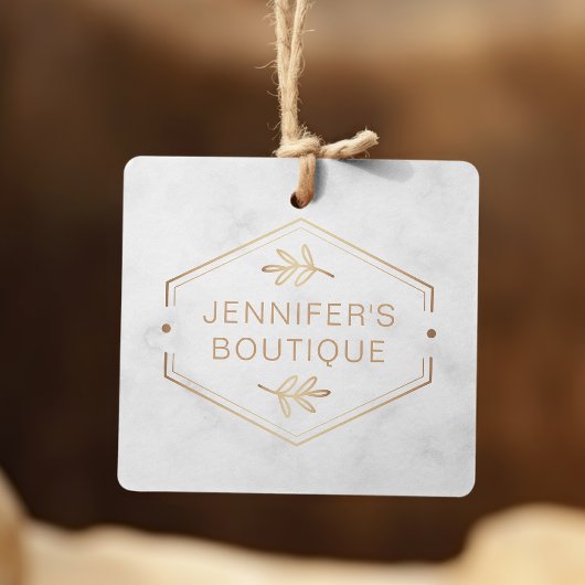 Kleding Labels Kleine Bedrijf Marmeren Gouden Bloe