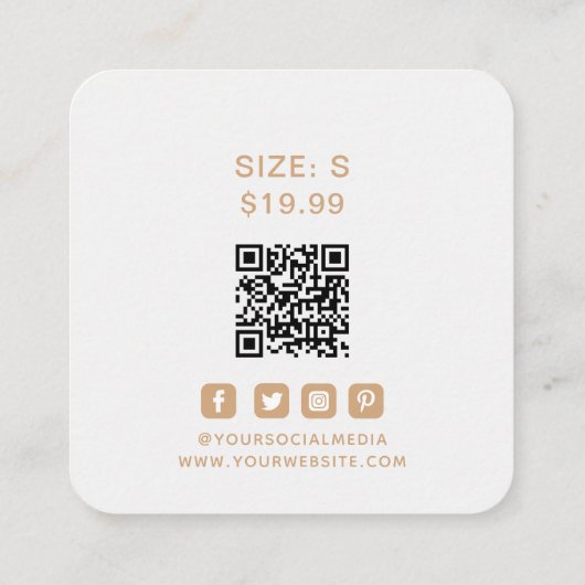 Kleding Labels Kleine Bedrijf Marmeren Gouden Bloe (Achterkant)