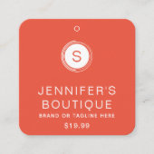 Kleding Labels Kleine Bedrijf Sinaasappel Rood Wit (Voorkant)