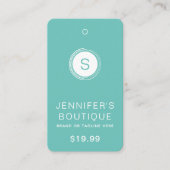 Kleding Labels Kleine Bedrijf Turquoise Wit (Voorkant)