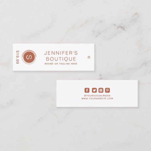 Kleding Labels Kleine Bedrijfs Bruine Prijs Labels (Voorkant / Achterkant)