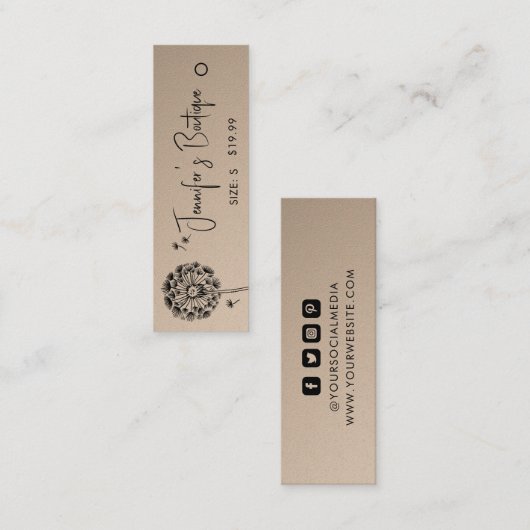 Kleding Labels Kleine Bedrijfs Florence Prijs (Voorkant / Achterkant)