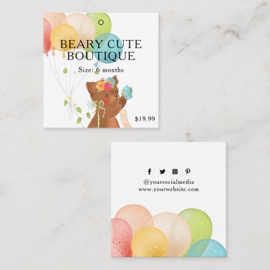 Kleding Labels Kleine Bedrijfs Kute Kinderen van h (Voorkant / Achterkant)