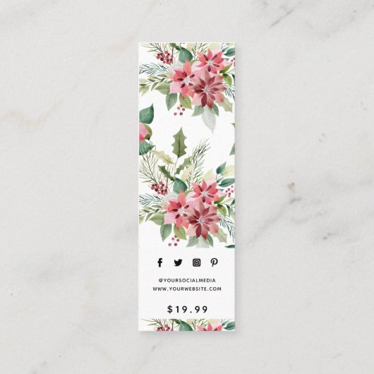 Kleding Labels Kleine Bedrijfs Poinsettia PrijsLab (Achterkant)