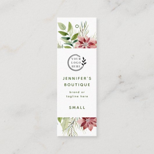 Kleding Labels Kleine Bedrijfs Poinsettia PrijsLab (Voorkant)