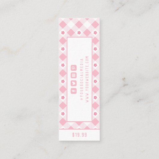 Kleding Labels Kleine Bedrijfs Preppy Roze Prijs L (Achterkant)