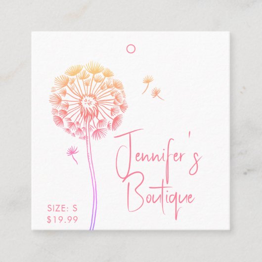 Kleding Labels Kleine Bedrijfs Roze Floral Prijs (Voorkant)