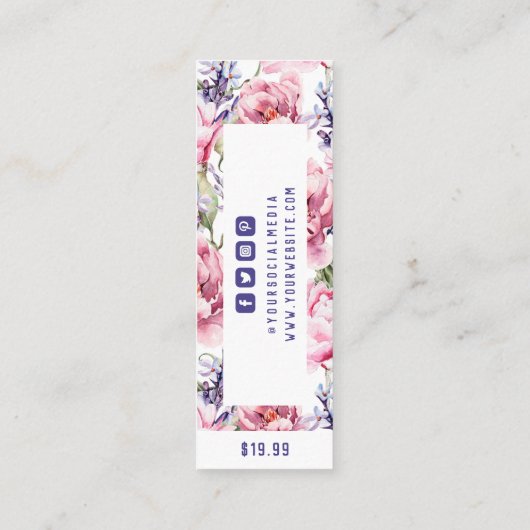 Kleding Labels Kleine Bedrijfs Roze Floral Prijs L (Achterkant)