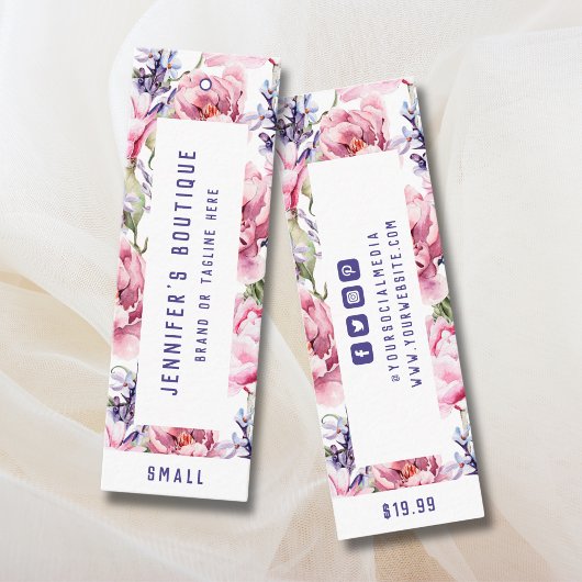 Kleding Labels Kleine Bedrijfs Roze Floral Prijs L