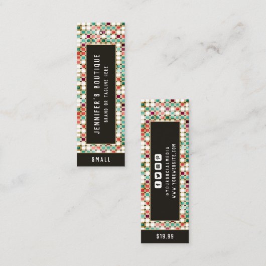 Kleding Labels Kleine BedrijfsRetro Prijs Label (Voorkant / Achterkant)