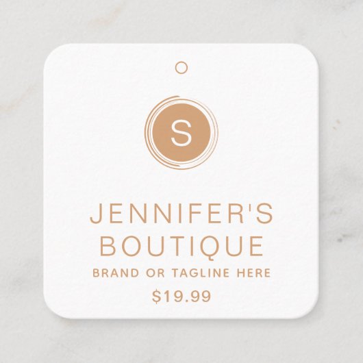 Kleding Labels Kleine BedrijfsTan Wit (Voorkant)