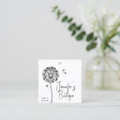 Kleding Labels Kleine Bedrijven Floral Black White (Staand voorkant)