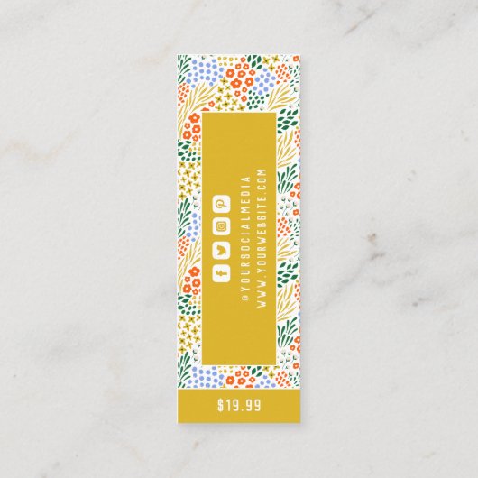 Kleding Labels Kleine Bedrijven Floral Prijs Label (Achterkant)