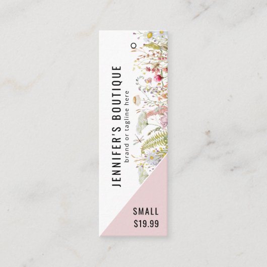 Kleding Labels Kleine Bedrijven Floral Prijs Label (Voorkant)