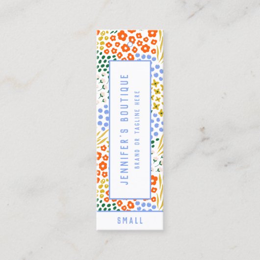 Kleding Labels Kleine Bedrijven Floral Prijs Label (Voorkant)