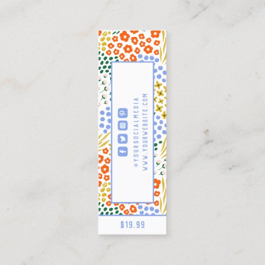 Kleding Labels Kleine Bedrijven Floral Prijs Label (Achterkant)