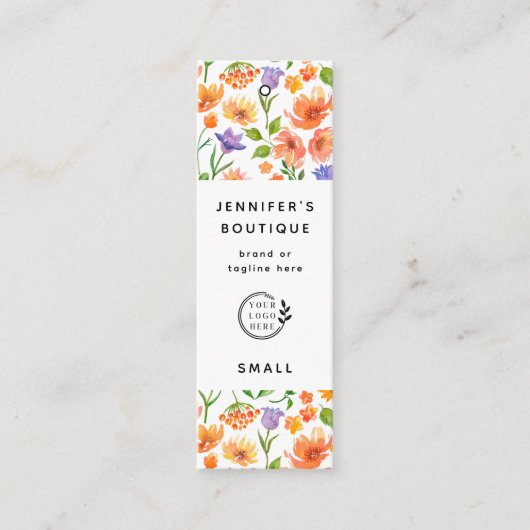 Kleding Labels Kleine Bedrijven Floral Prijs Label (Voorkant)