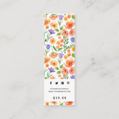 Kleding Labels Kleine Bedrijven Floral Prijs Label (Achterkant)