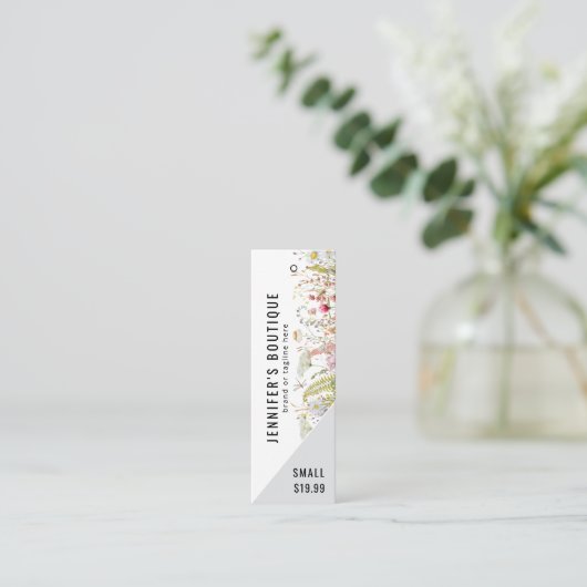 Kleding Labels Kleine Bedrijven Floral Prijs Label (Staand voorkant)