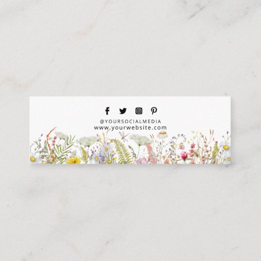 Kleding Labels Kleine Bedrijven Floral Prijs Label (Achterkant)