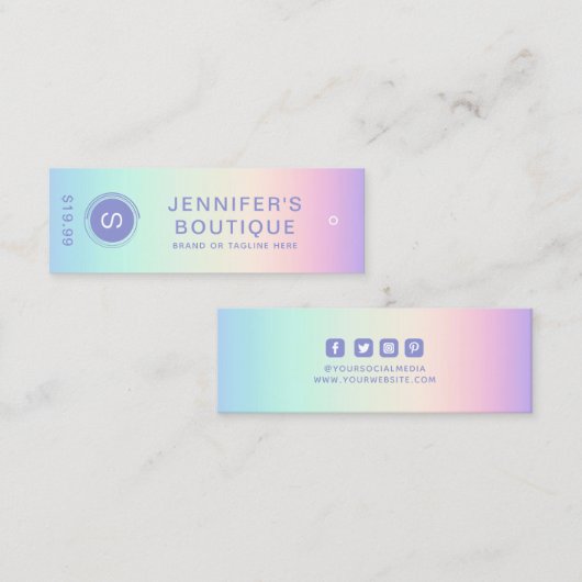 Kleding Labels kleine bedrijven iriserend (Voorkant / Achterkant)