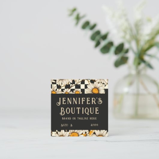 Kleding Labels Kleine bedrijven Retro Groovy Daisy (Staand voorkant)