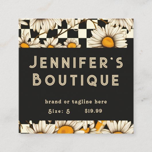 Kleding Labels Kleine bedrijven Retro Groovy Daisy (Voorkant)