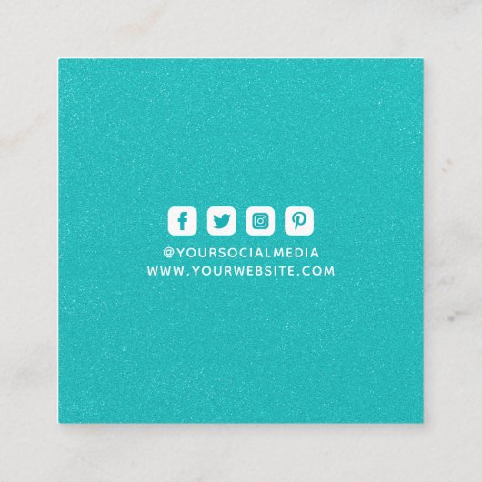 Kleding Labels Kleine Onderneming Aqua Glitter (Achterkant)