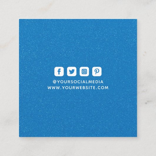 Kleding Labels Kleine Onderneming Blauwe Glitter (Achterkant)