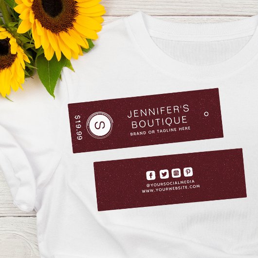Kleding Labels Kleine Onderneming Burgundy White