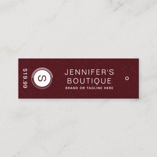 Kleding Labels Kleine Onderneming Burgundy White (Voorkant)