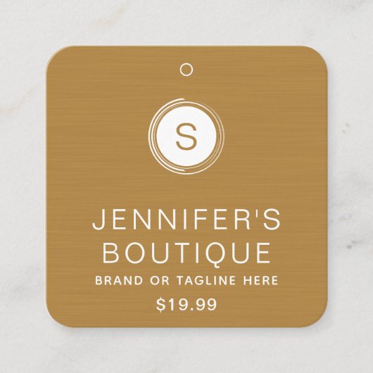 Kleding Labels Kleine Onderneming Donkere Mosterd  (Voorkant)