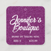 Kleding Labels Kleine Onderneming Paars Witte Glit (Voorkant)